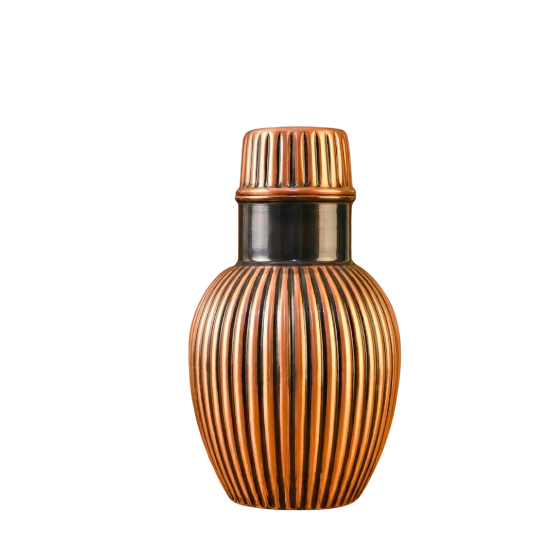 Antique Ribbed Copper Bedside Carafe – Bedside Carafe by Grandeur