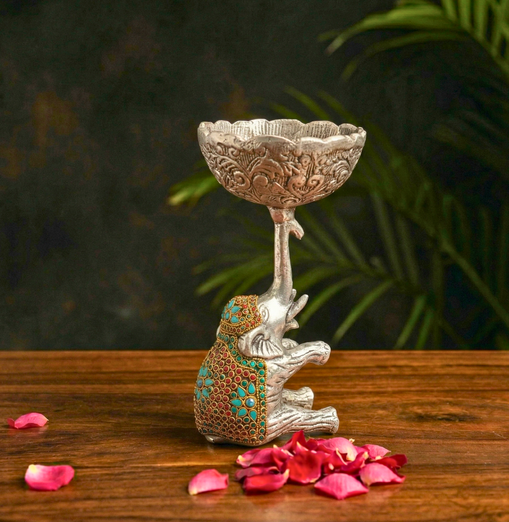 Imperial Mosaic Elephant Pedestal – Decor Accent by Grandeur