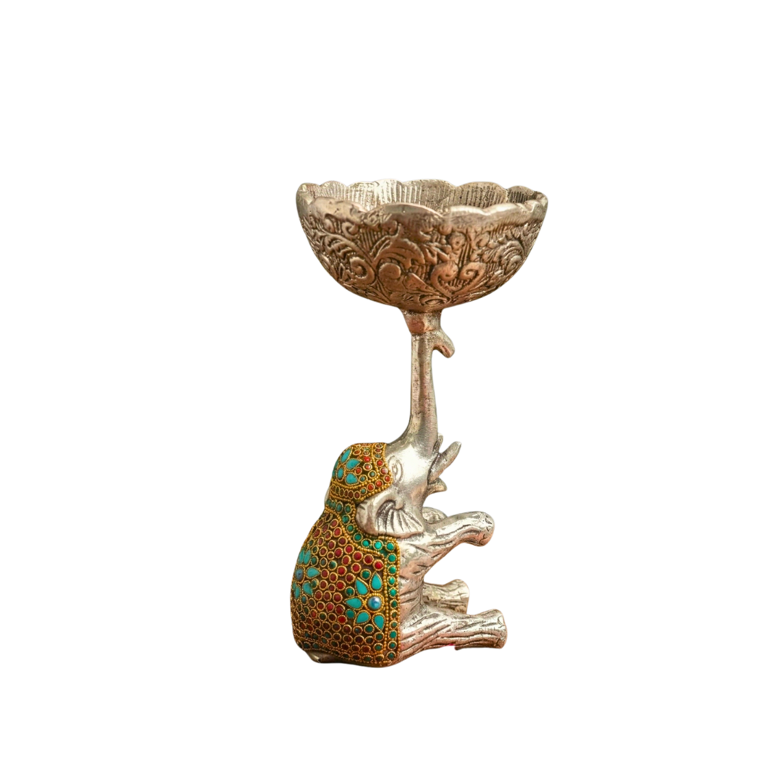 Imperial Mosaic Elephant Pedestal – Decor Accent by Grandeur
