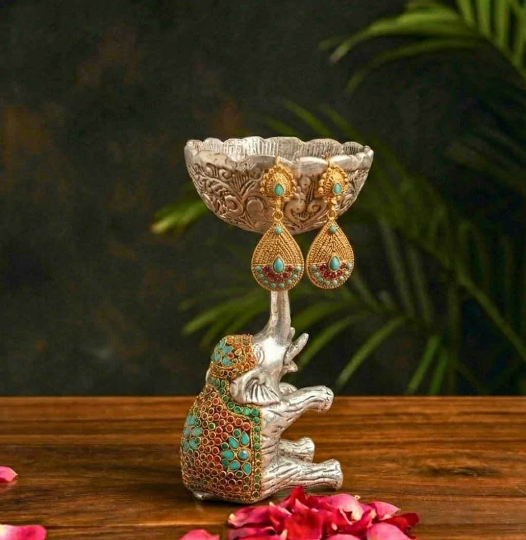 Imperial Mosaic Elephant Pedestal – Decor Accent by Grandeur