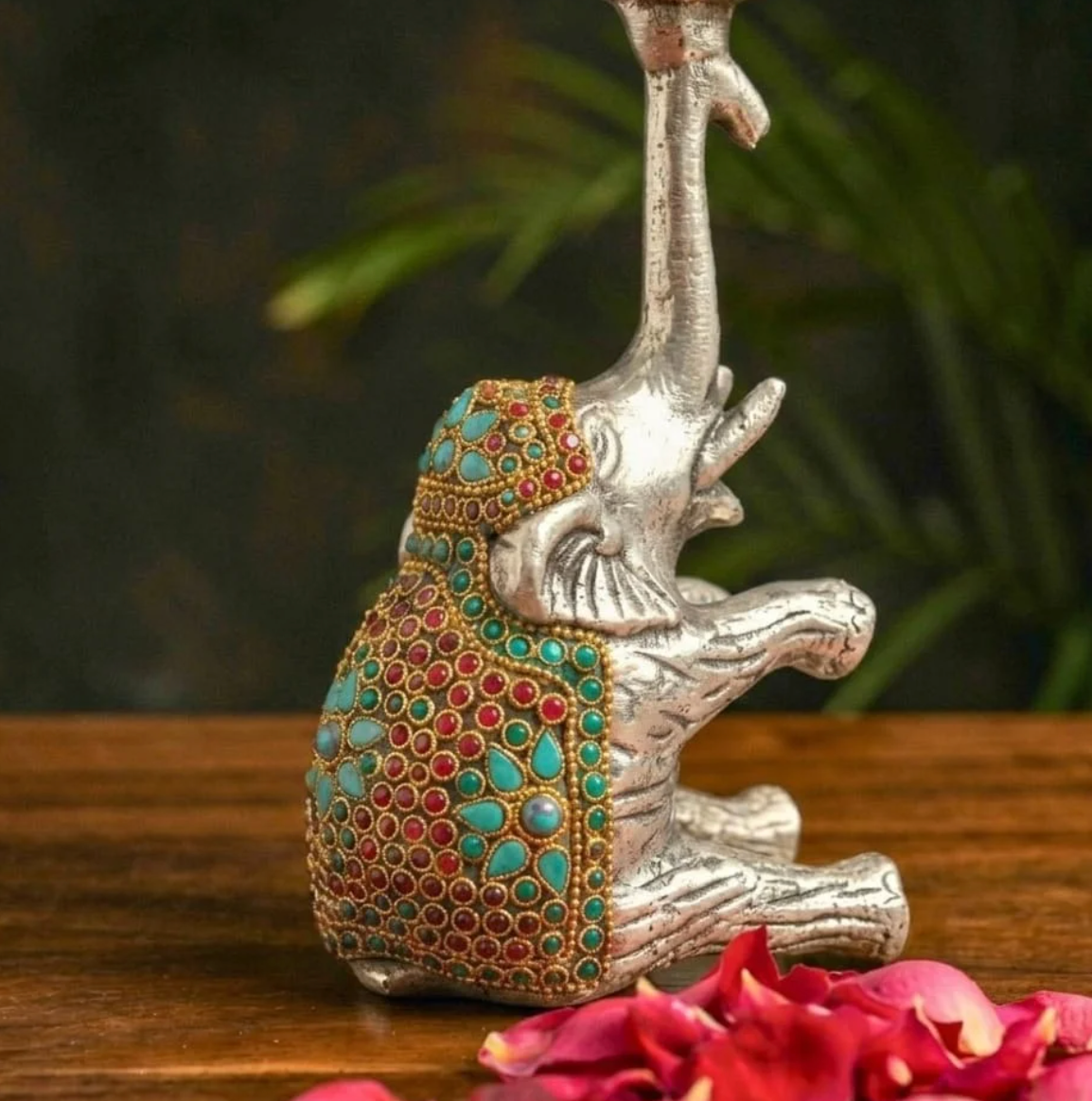 Imperial Mosaic Elephant Pedestal – Decor Accent by Grandeur