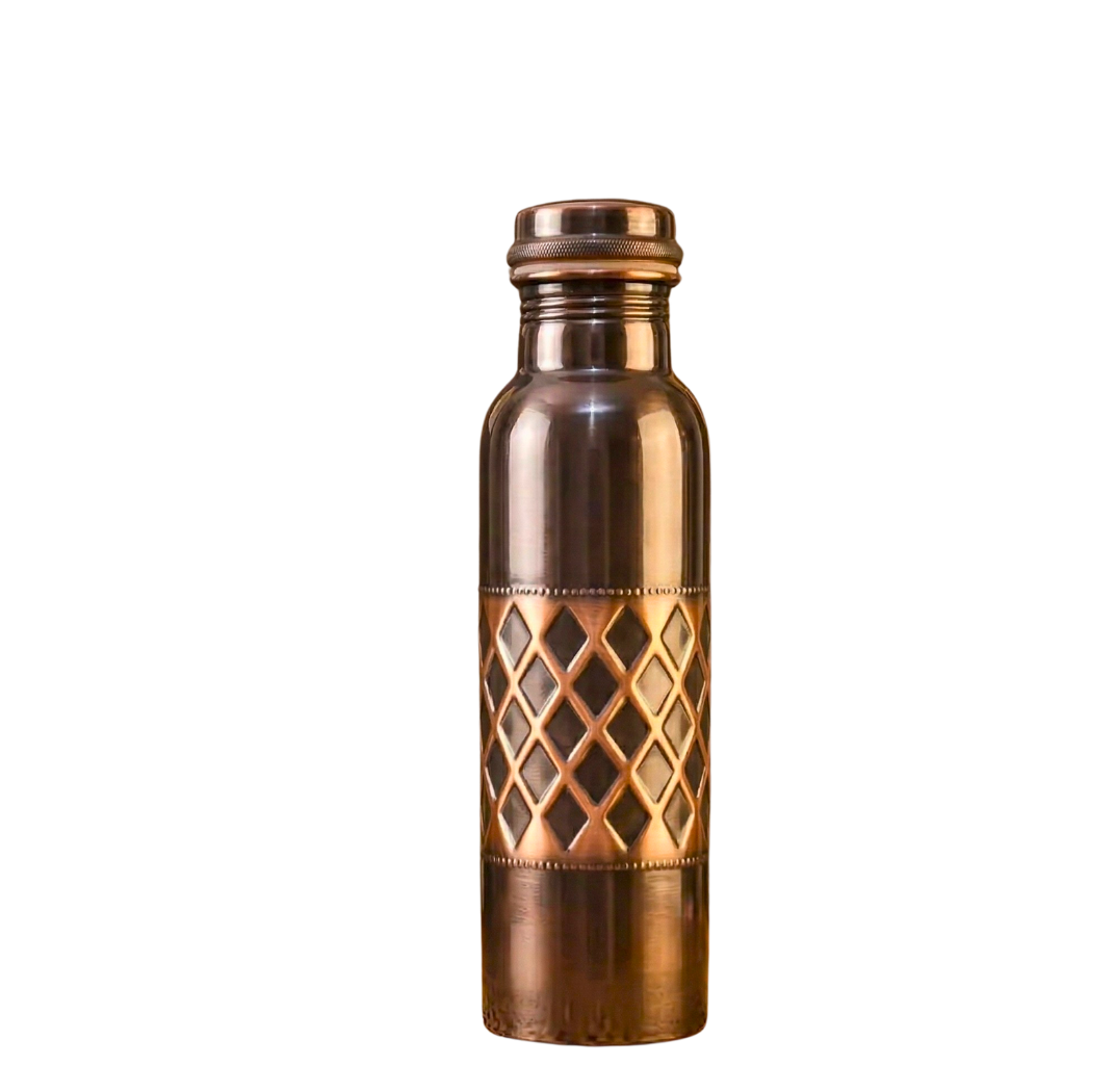 Antique Lattice Copper Bottle – Water Bottle by Grandeur