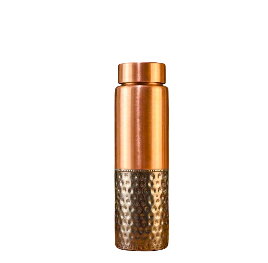Dual-Tone Hammered Copper Bottle – Water Bottle by Grandeur