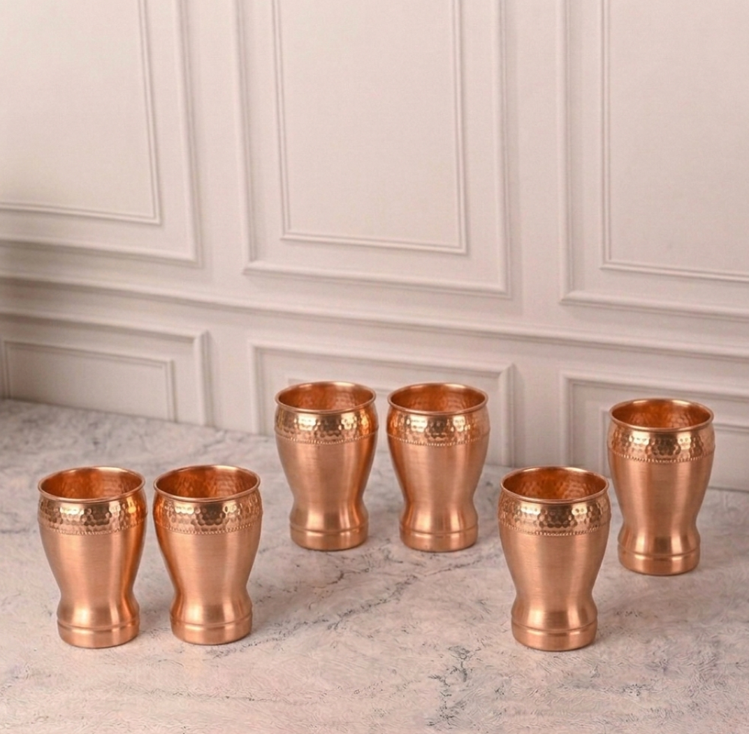 Hammered Rose Gold Tumblers (Pack of 6) – Tumbler by Grandeur