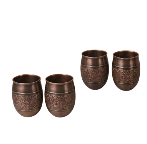 Antique Copper Embossed Tumblers (Pack of 6) – Tumbler by Grandeur