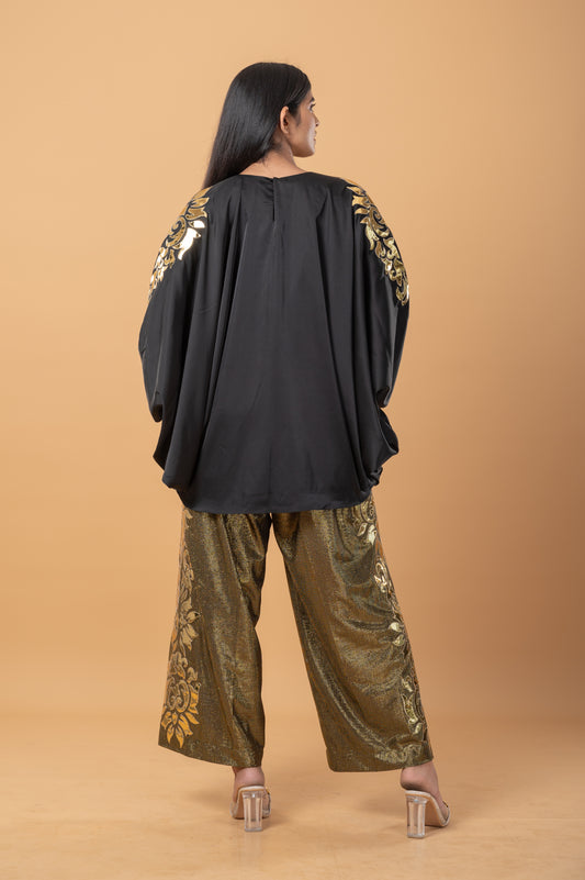 Lustrous Satin Poncho co-ord Set