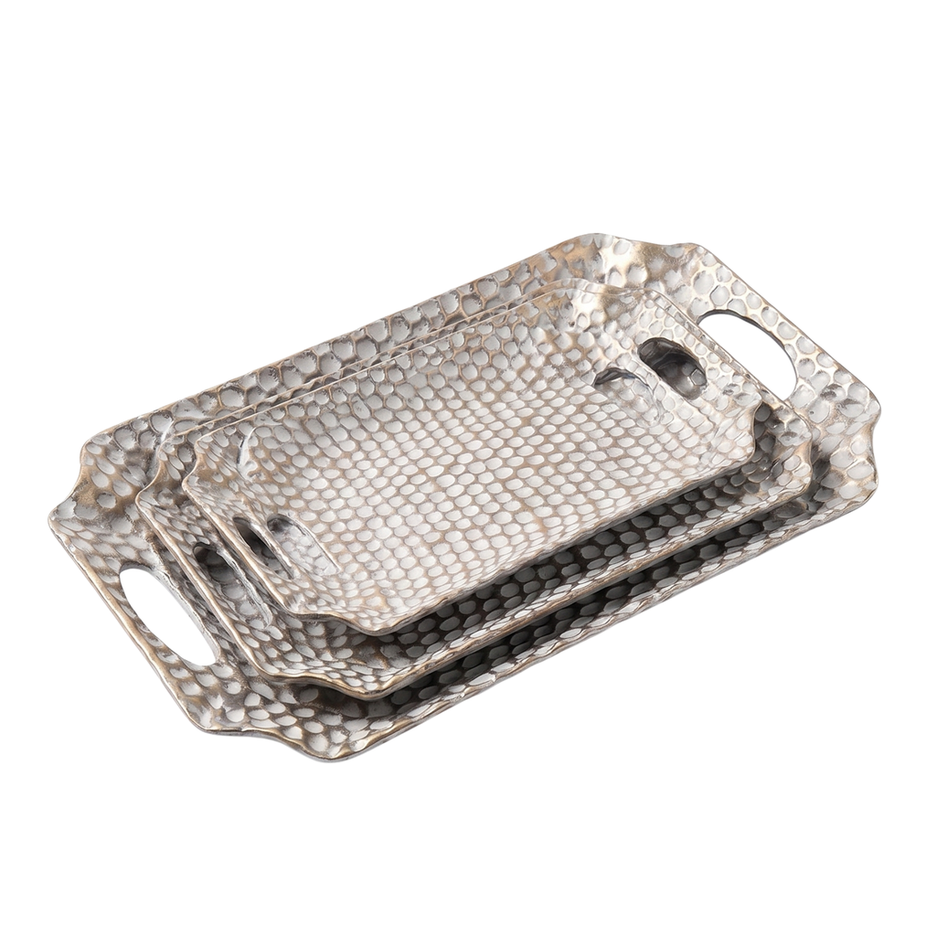 Gilded Honeycomb Rectangular Tray (Set of 3) – Decorative Tray by Grandeur