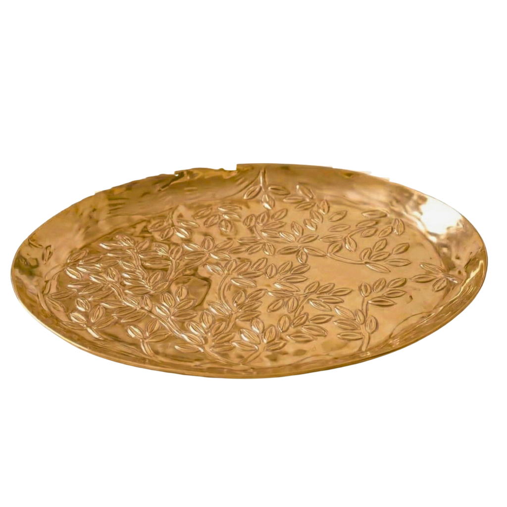 Gilded Meadow Embossed Tray – Decorative Tray by Grandeur