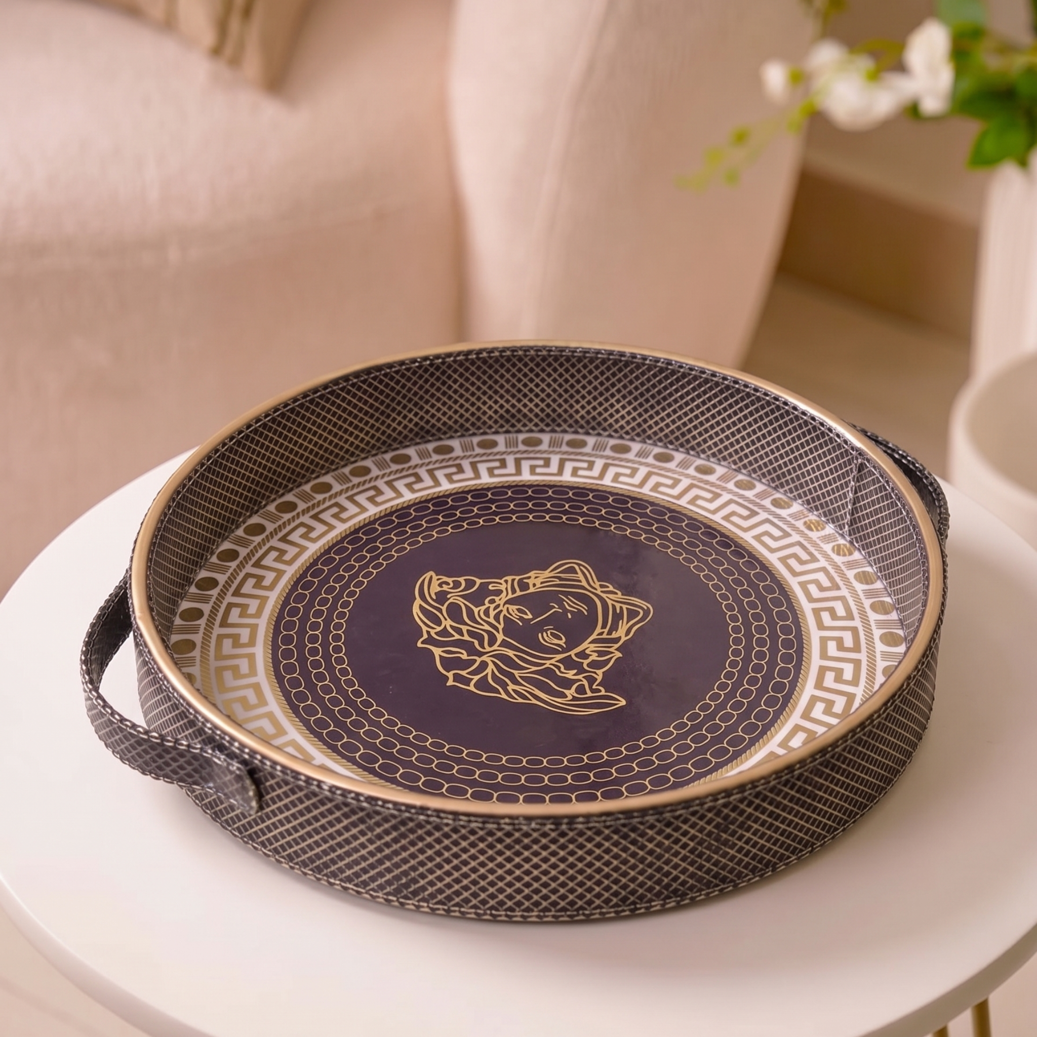 Gilded Mythos Round Tray (Set of 3) – Decorative Tray by Grandeur