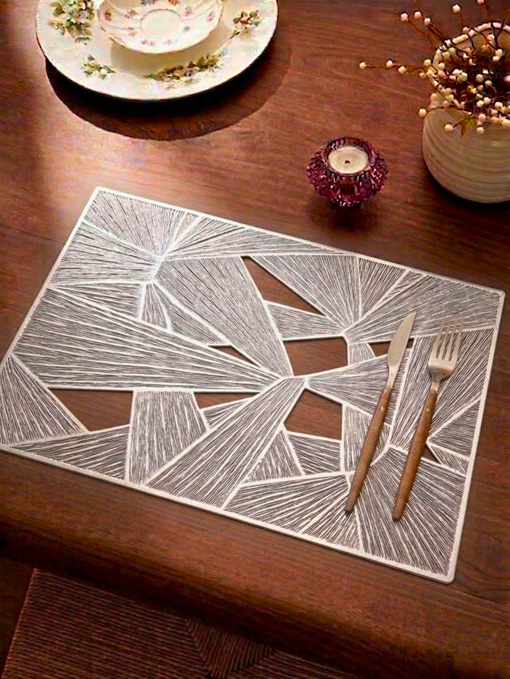 Geometric Prism Filigree Table Mat (Pack of 6) – Table Mat by Grandeur