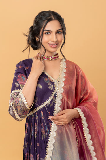 Soft Silk Banarasi Anarkali