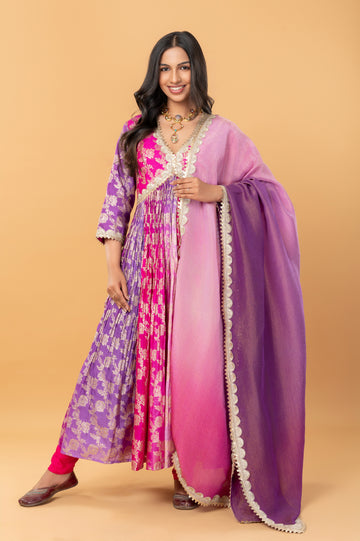 Soft Russian Jacquard Anarkali