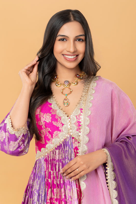 Soft Russian Jacquard Anarkali