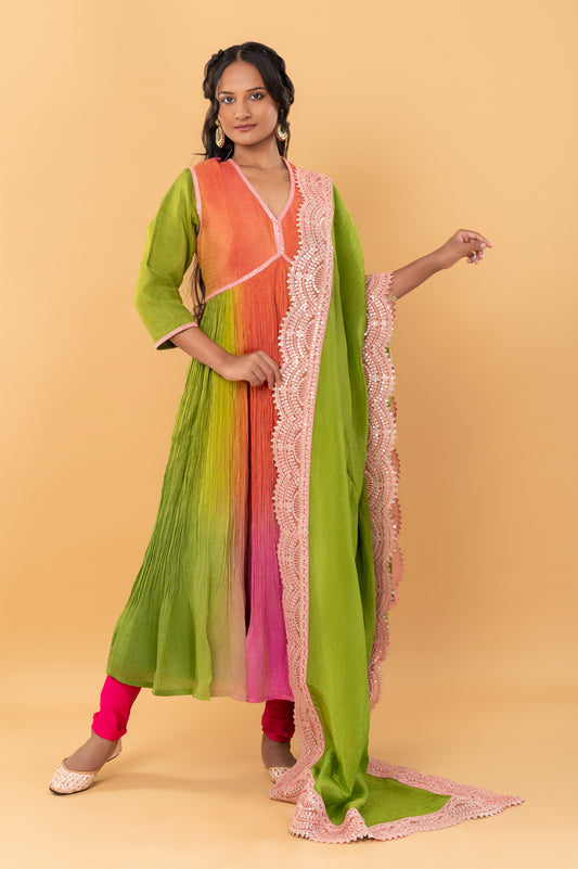 Soft Tissue Zari Anarkali