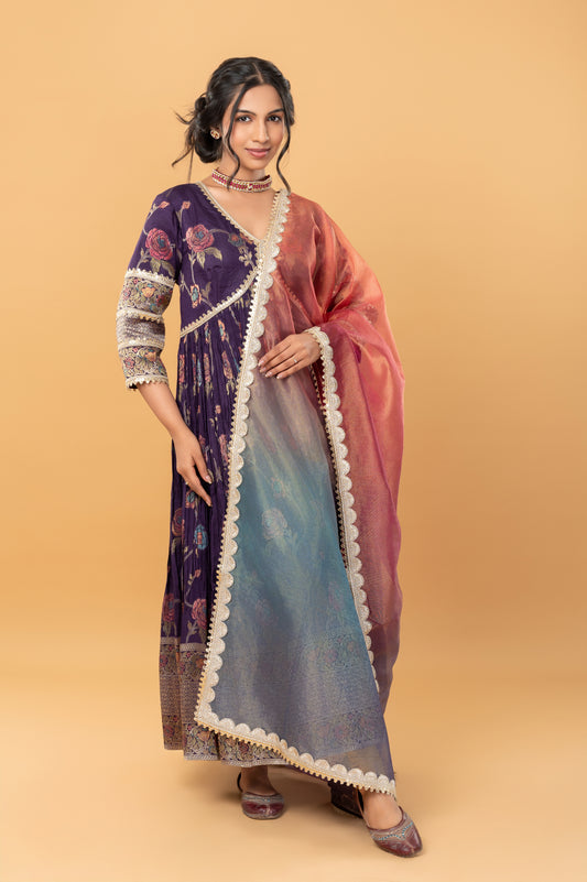 Soft Silk Banarasi Anarkali