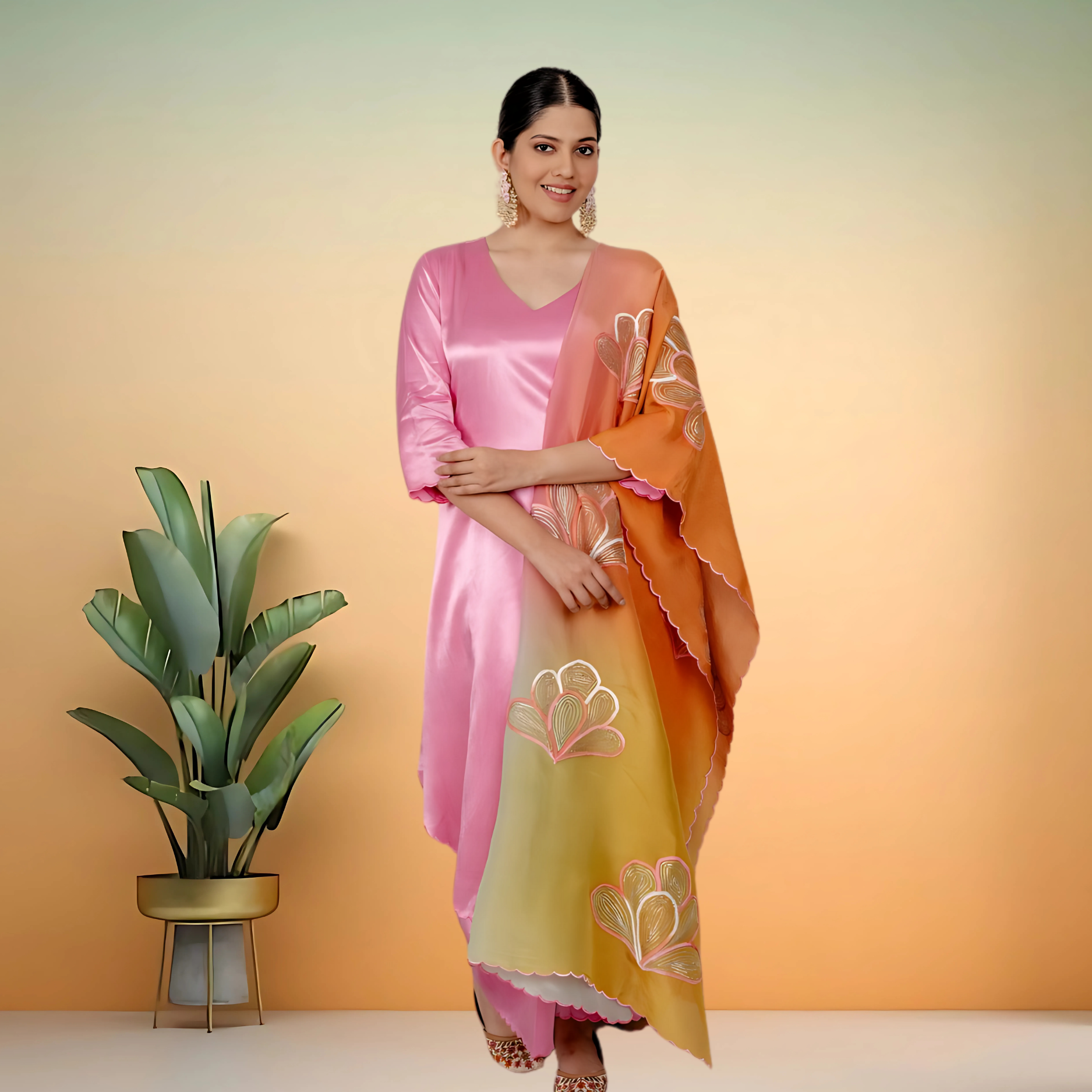 Designer Palazzo Set (Pink)